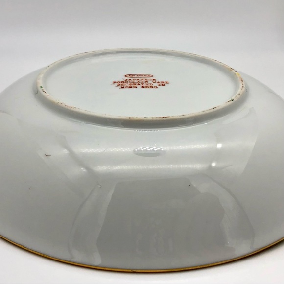 Vtg Japanese Bowl 1970s Andrea Hand Painted Porcelain Yellow With Figural Scene - Picture 8 of 9